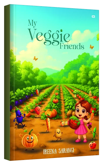 3D mockup of the book My Veggie Friends